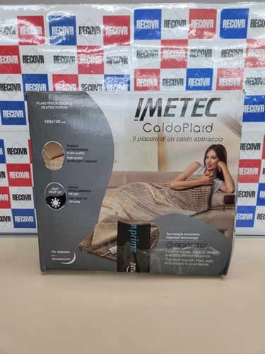 Imetec Adapto Elegance, Plaid Calefactable, Manta Eléctrica,Tejido Suave 180 x 140 Cm,Ahorro Energético,Tecnología Adapto, Óptimo, Calentamiento Rápido, 6 Temperaturas, Lavable,Marrón, 1.75 kilograms